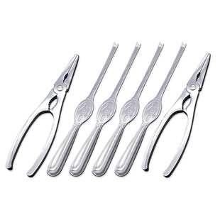 Yangjiang factory wholesale stainless steel crab eating tools crab six-piece crab needle crab pliers open crab tools