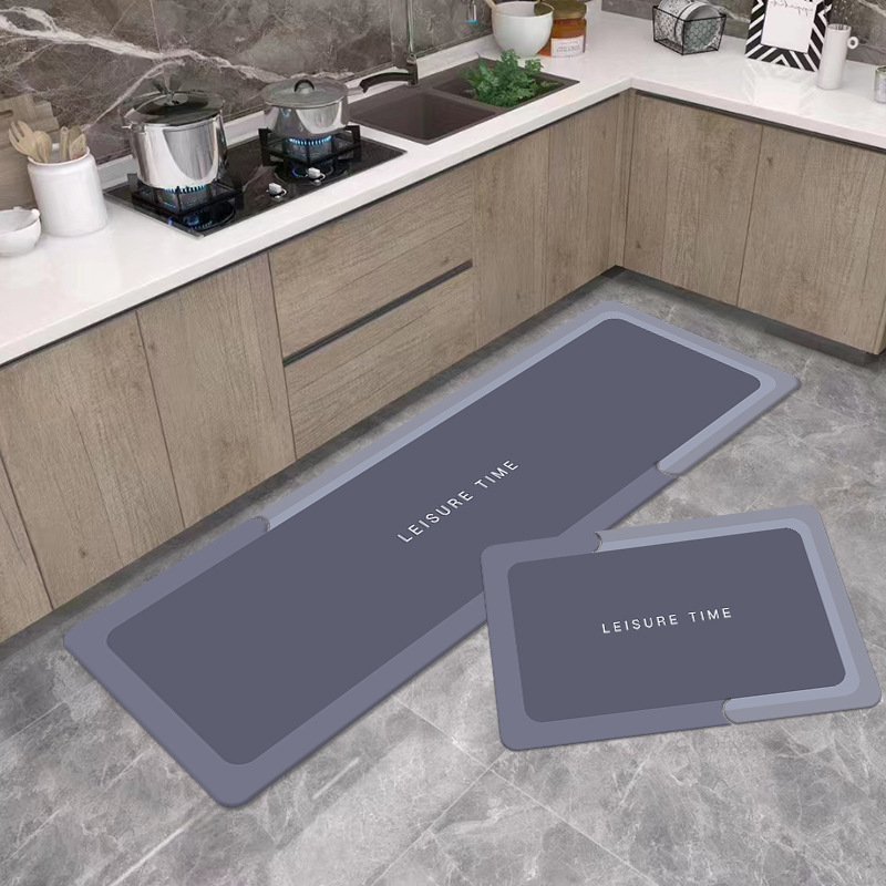 Household Soft Diatom Mud Solid Color Absorbent Non-slip Quick-drying Foot Mat Dirty Resistant Floor Mat for Kitchen Entry Door suit