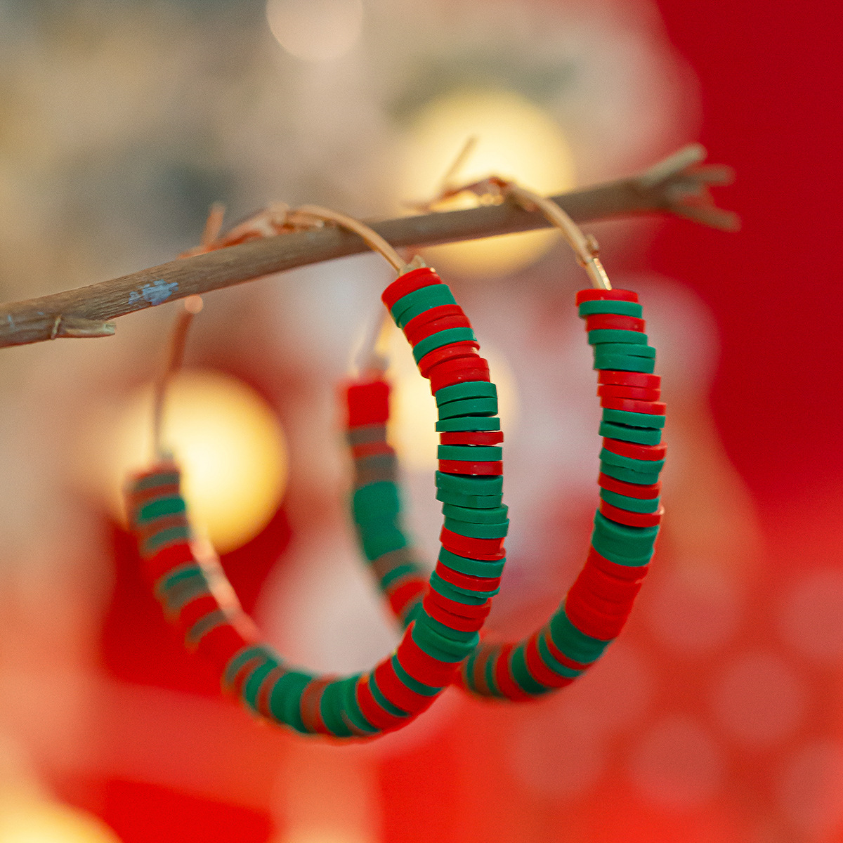 Colorful Soft Ceramic Set With Personalized Hand Drawn Geometric Earrings For Women_voghion.com