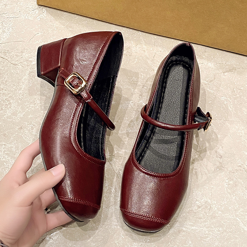 葡萄妈同款内增高~浅口银色2025年女新款平底软底玛丽珍单|undefined