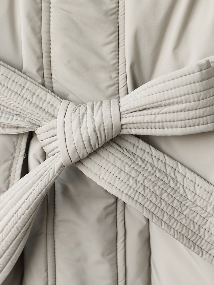 Gran venta, chaqueta de plumón para mujer, nueva chaqueta de otoño e invierno 2025, chaqueta holgada de plumón de pato blanco Pinghu con cuello levantado largo