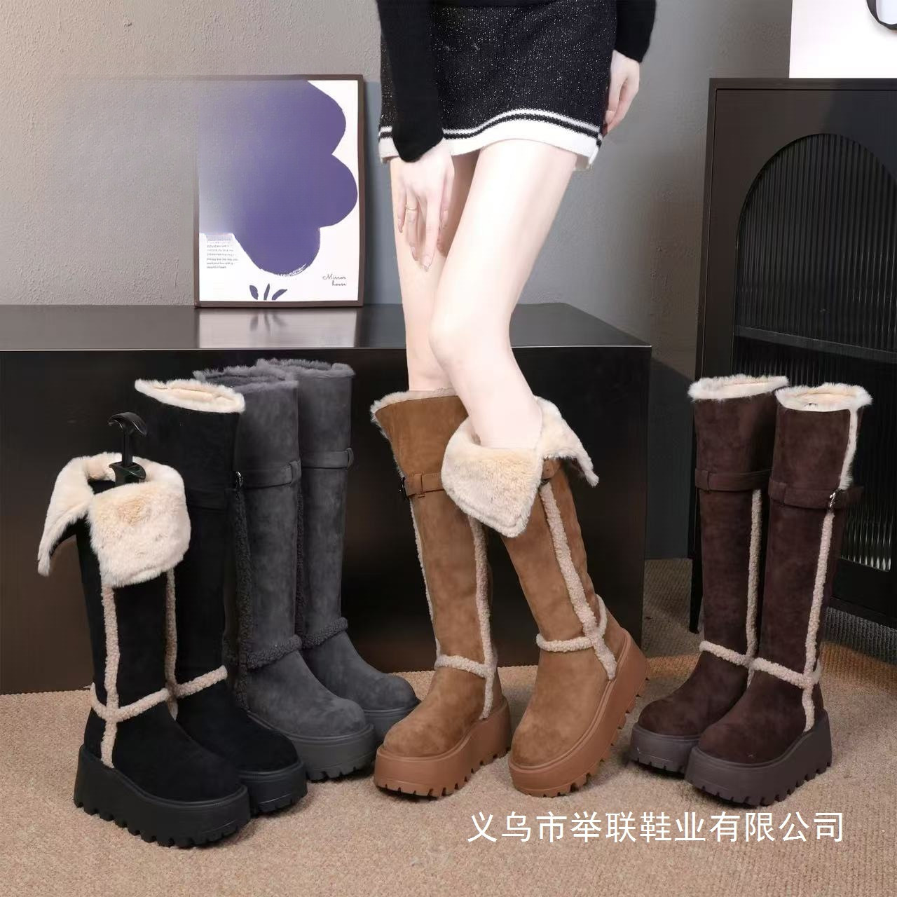 Universal winter keep warm high boots platform