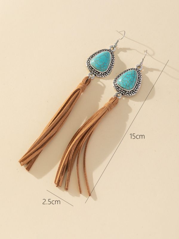 1 Pair Casual Retro Geometric Alloy Drop Earrings display picture 2