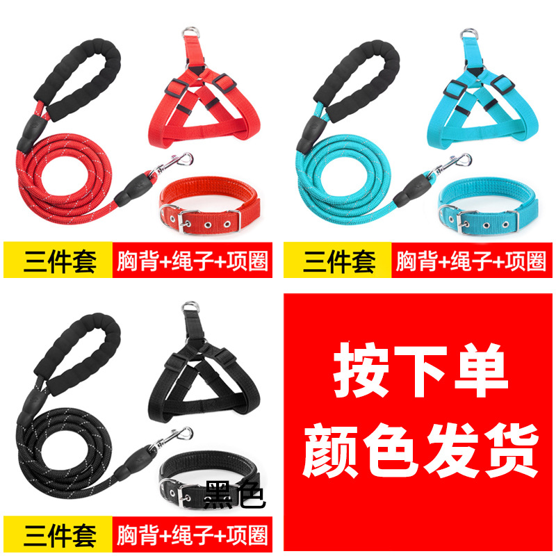 Correa de perro Cuerda de cadena de perro Perros grandes, medianos y pequeños Caminando perro Collar de mascota Gato Cuerda de peluche Suministros