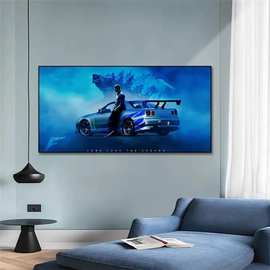 SkylineGTRR34汽车海报跨境Temu亚马逊速卖通帆布画芯汽车主题