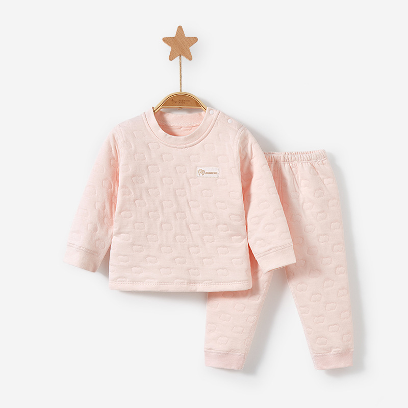 Ropa interior térmica para niños Otoño e Invierno niños y niñas ropa dividida bebé tocando fondo fino traje acolchado bebé otoño ropa pantalones largos