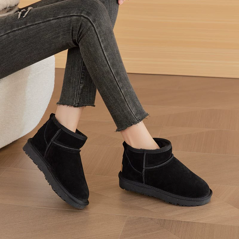 High warm boots, low non-slip shoes platform