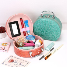 经典石头纹手提化妆箱带镜子女大容量化妆包多功能便携旅行收纳盒