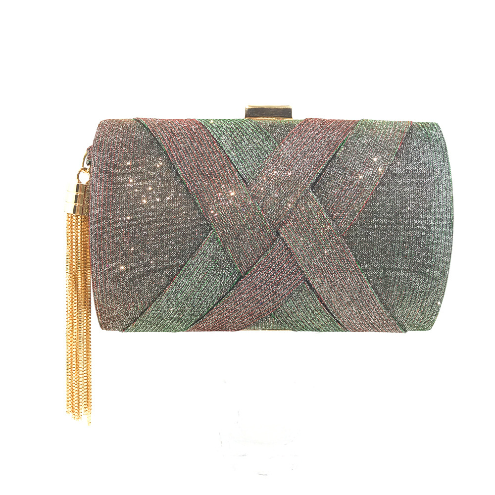 Women'S Gender Satin Solid Color Tassel Square Evening Bags
