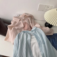 韩系慵懒防晒设计感长袖衬衫女2025年夏季新款流行小众上衣服5277