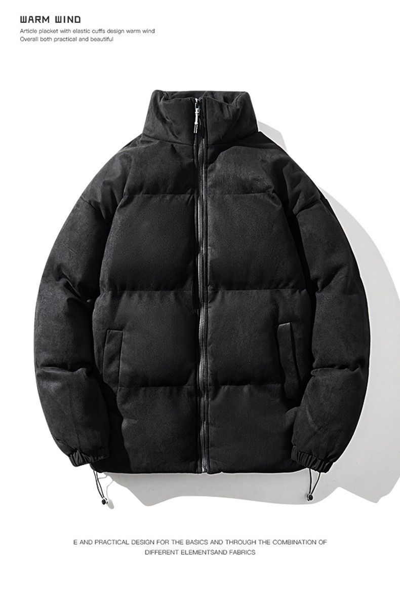 Men's Puffer Jacket Stand Collar Lightweight Winter Coat Minimalist_voghion.com