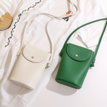 跨境 真皮质感小巧轻便斜挎手机包2025新款百搭时尚翻盖女士包包