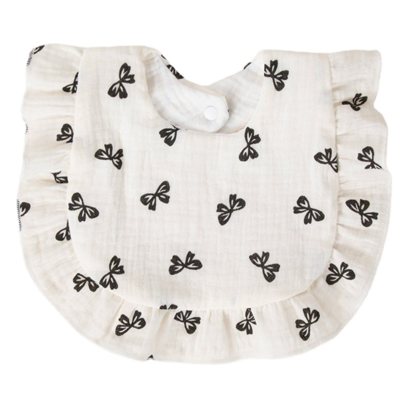 INS estilo algodón en forma de U de encaje babero bebé clase una gasa de algodón babero absorbente babero del bebé
