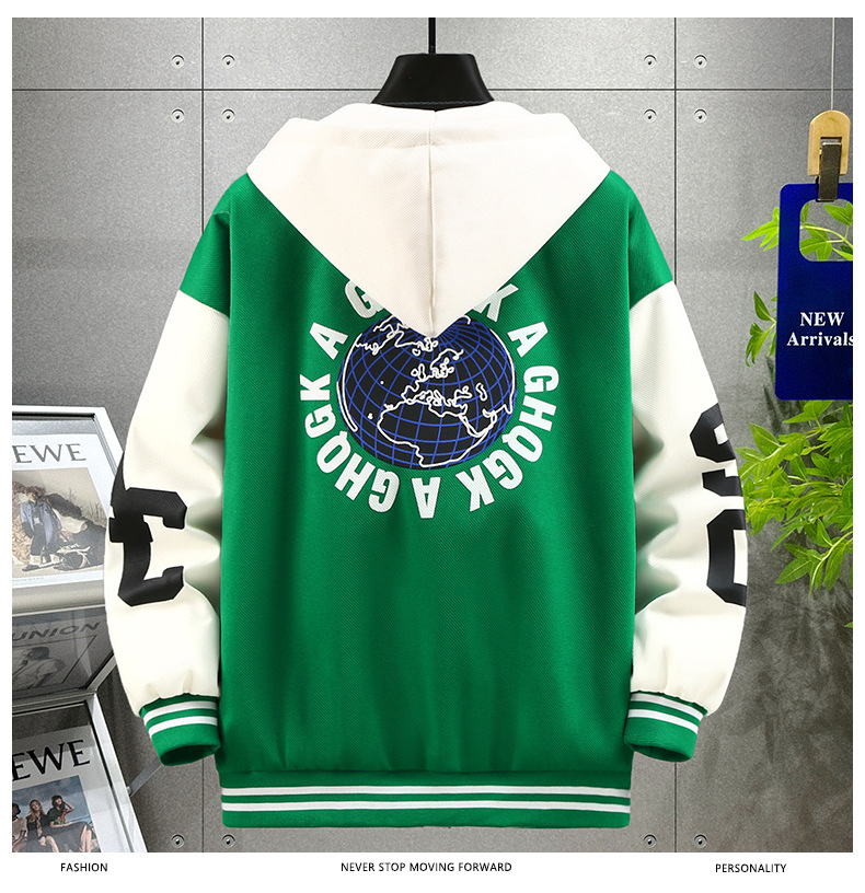 Youth Spring and Autumn Season Jacket Coat Male Junior High School Student Top Handsome Trend Big Boys' Baseball Jersey_voghion.com