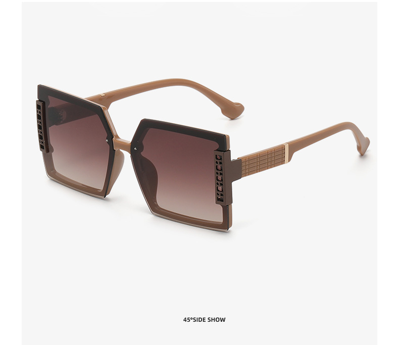 Neue Buchstabe H Modetrend-Sonnenbrille mit großem Rahmen, personalisierte Straßenfoto-Sonnenbrille im Internet, rote Straßenfoto-Sonnenbrille_voghion.com