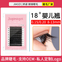 嬰兒彎嫁接睫毛美睫單根扁毛超軟風吹動水貂毛混裝種植雙毛尖微翹