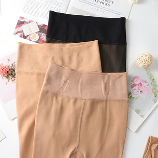Fall/winter 200g 300g water light socks leggings women warm fleece-lined padded black silk skin thin one-piece pants