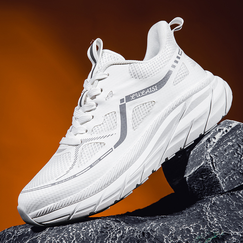 2025 nueva malla transpirable ultra ligera amortiguadora zapatos de corrida de rebote para hombres y mujeres aumentando la moda de pareja zapatillas antideslizantes