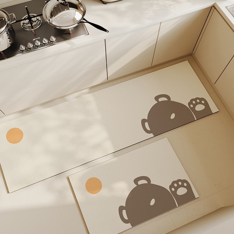 Cocina esterilla de dibujos animados simple alfombra de barro de diatomeas hogar esterilla antideslizante de absorción de agua resistente al desgaste