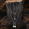 Lock, sweater, necklace, universal chain for key bag , small design pendant, simple and elegant design, light luxury style