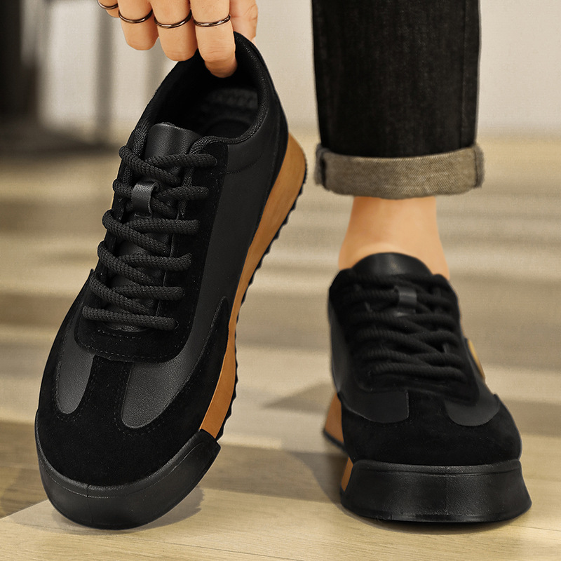 2026 New Men's Shoes, Large Size, Thick-Soled, Trendy, Sporty, Casual, Leather, Non-Slip, Forrest Gump Shoes_vogvips.com