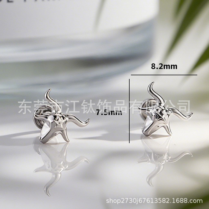 Silver pointed spike labret stud material detail