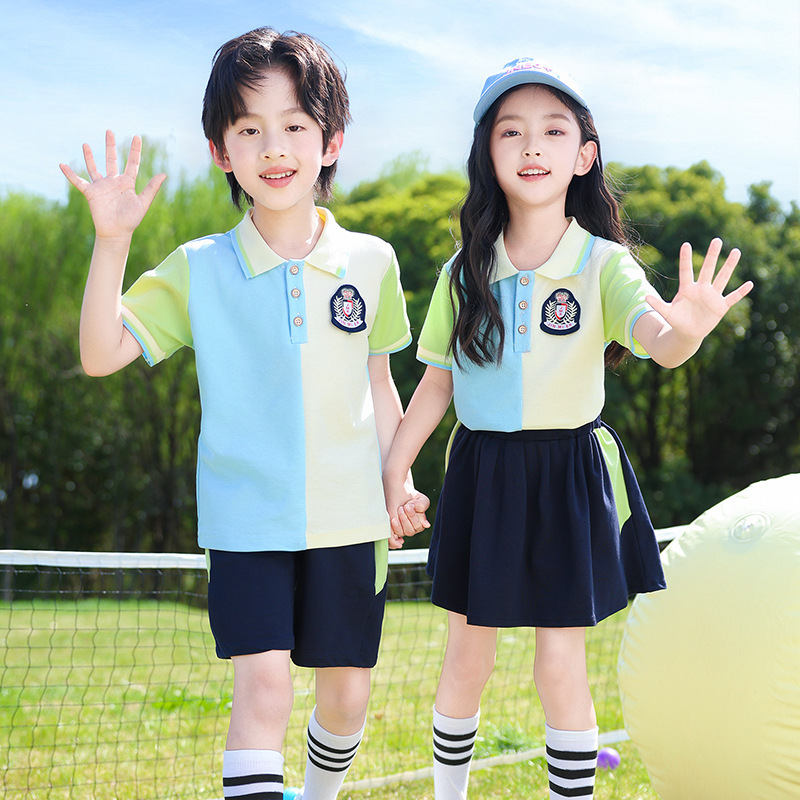 小学生校服冲锋衣三件套秋冬季班服短袖套装运动会幼儿园园服夏装|undefined