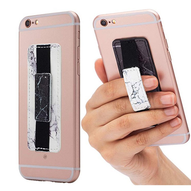 Foreign trade mobile phone back sticker bracket pu leather mobile phone back strap lazy one-hand operation bandage manufacturer production