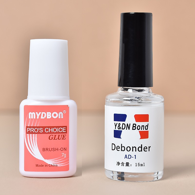 Uñas postizas sin necesidad de hornear, pegamento aplicable con pincel, removedor de pegamento, adhesivo para uñas, pegamento para decoración de uñas que no daña, accesorios para uñas