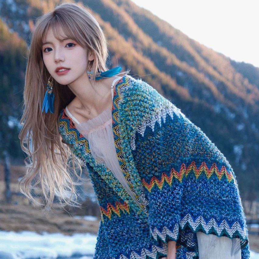 Ethnic trench coat, demi-season cloak, jacket from Yunnan province, vest