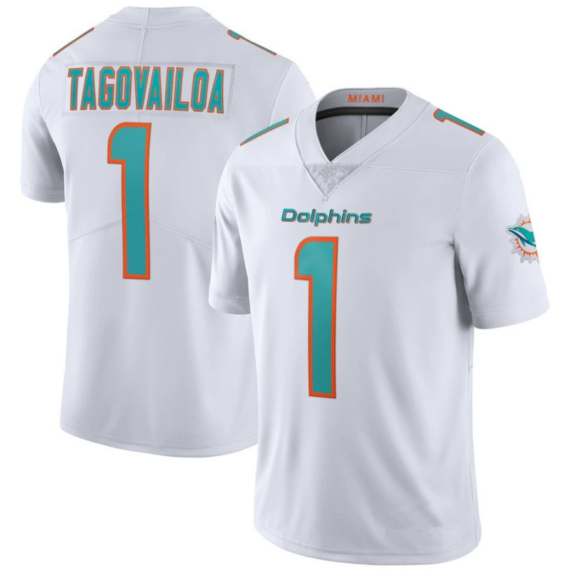 Форма команды Dolphin с дельфинами, вышитый регбийный джерси 1# Tagovailoa 10# Hill 17#
