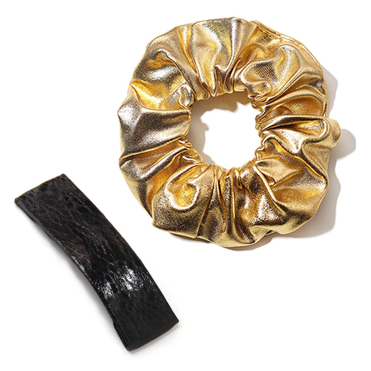 PU发圈发夹组合 金色