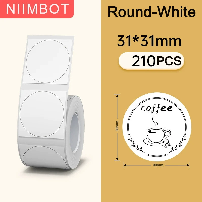 Этикет-рулоны (Jingchen) для NIMBOT B1/B21/B203 — водонепроницаемая термобумага для штрихкодов, разные размеры и формы