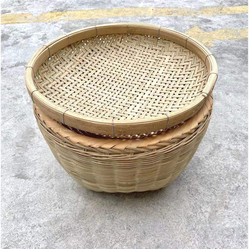 大竹筐特大号手工竹编大号箩筐竹编制品淘米箩篼粮食竹筐收纳篓|undefined