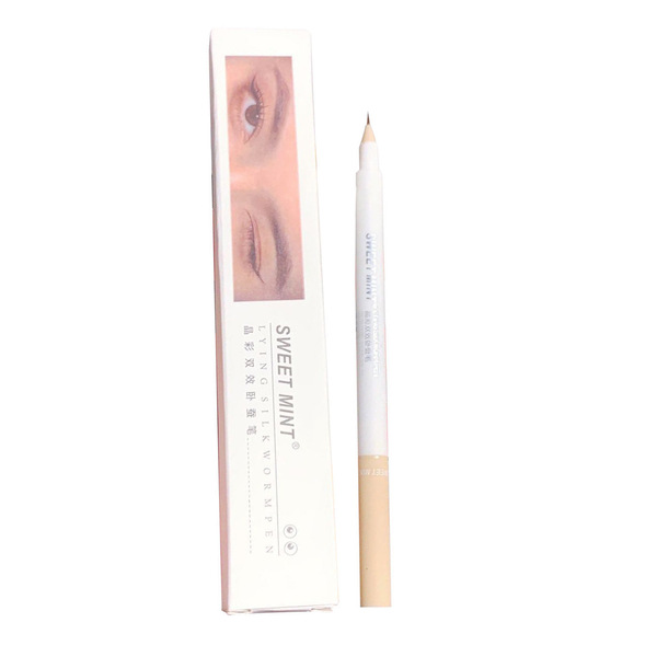 Sweet Mint Crystal Crystal Double Effect Lie silkworm pen Pearl…