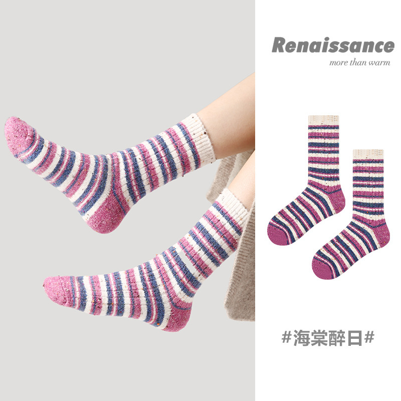 Renaissance Wool Socks for Women with Contrasting Zebra Pattern Thickeneded Alpaca Mid-Calf Socks for Autumn and Winter New Warm Cotton Socks for Women Renaissance Wool Socks for Women with Contrasting Zebra Pattern Thickeneded Alpaca Mid-Calf Socks for Autumn and Winter New Warm Cotton Socks for Women