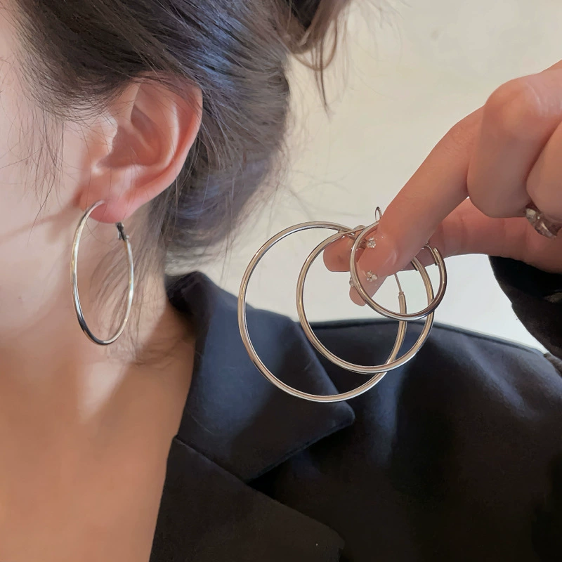 Earrings, design silver needle