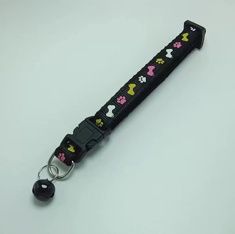 Huesos de huellas creativas impresión collar collar collar de campana collar de gato fábrica de stock