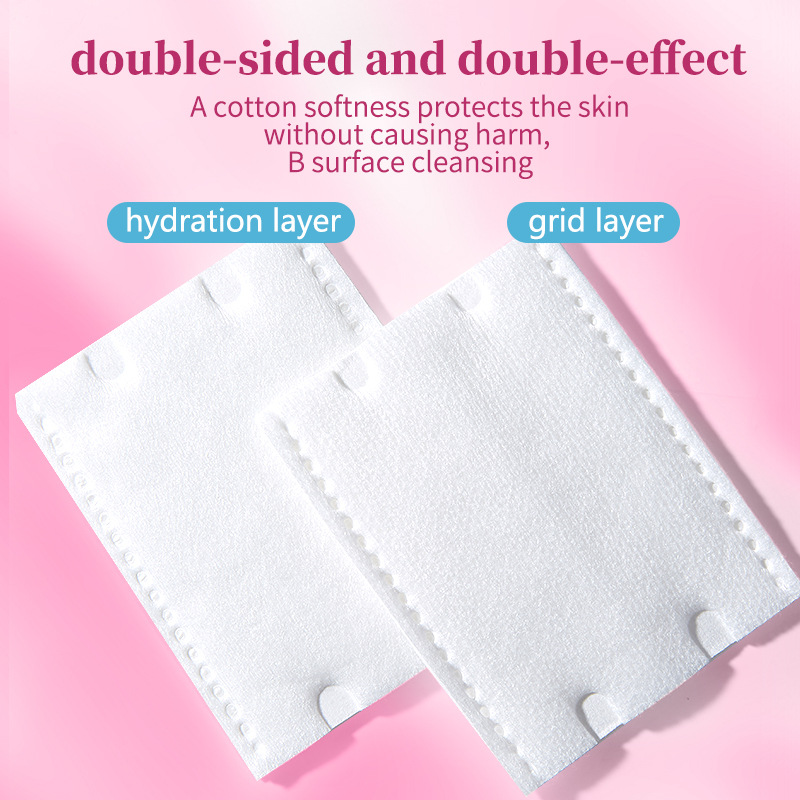 UUKKG caja de algodón cosmético espeso de tres capas de algodón redondo, algodón húmedo limpiador de maquillaje, suministro transfronterizo