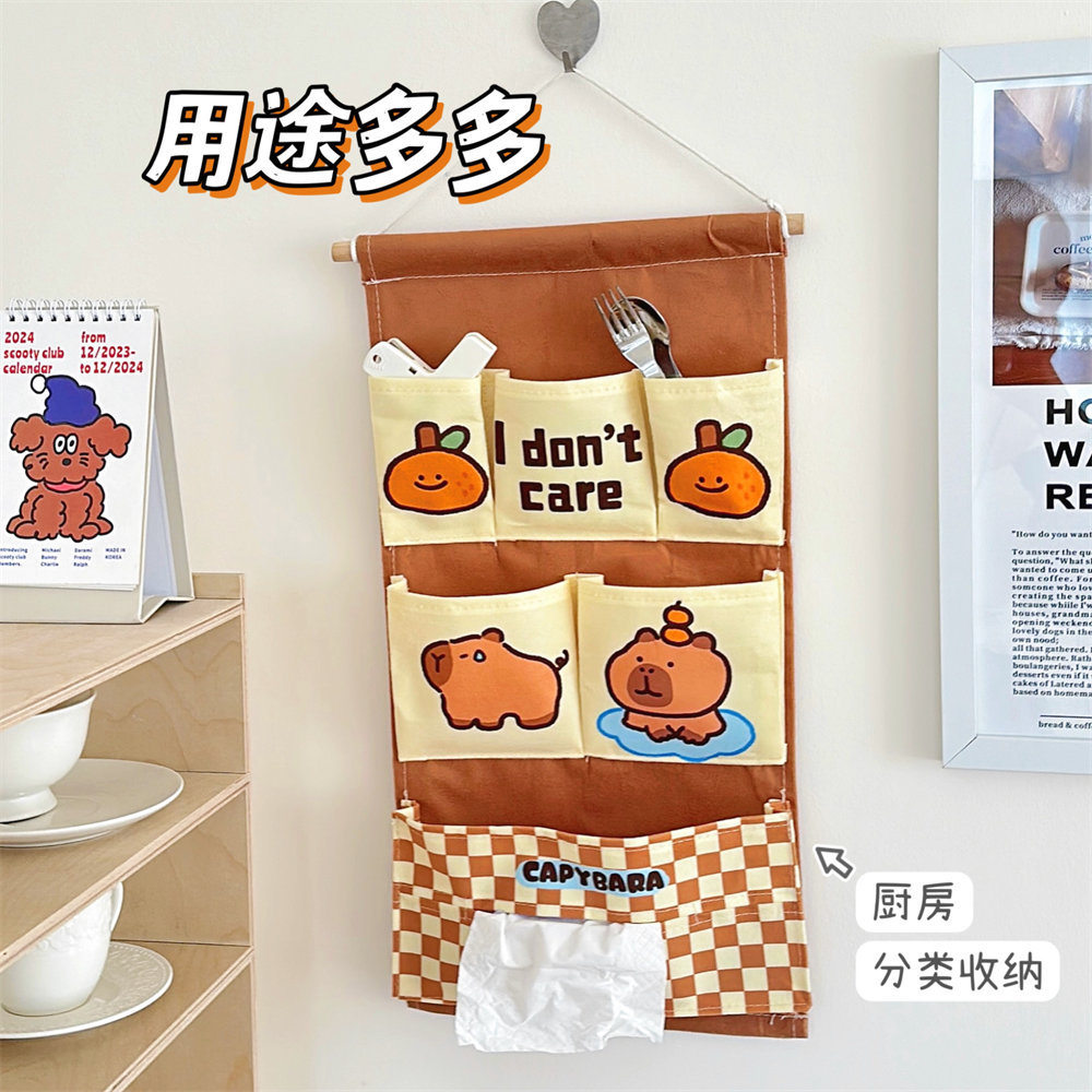 Bolsa colgante de almacenamiento multifuncional original de Tengyi, bolsa de almacenamiento de pared para dormitorio de niña, bolsa colgante conveniente para dormitorio de estudiantes