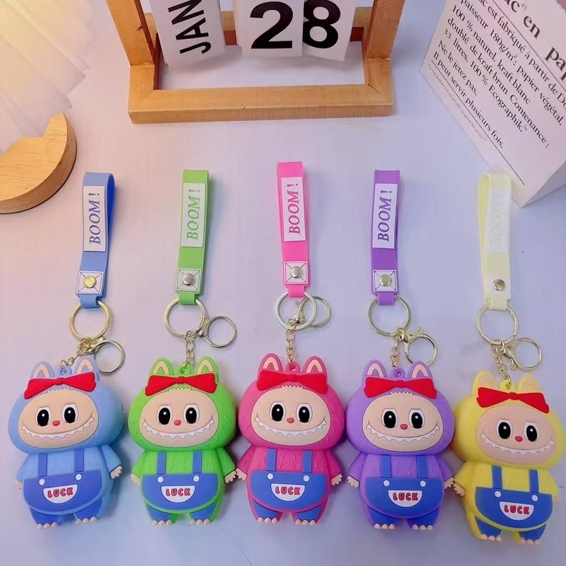 人気のラブブ子供用小銭入れかわいいヘッドフォン収納袋シリコーン漫画キーホルダーペンダント卸売|undefined