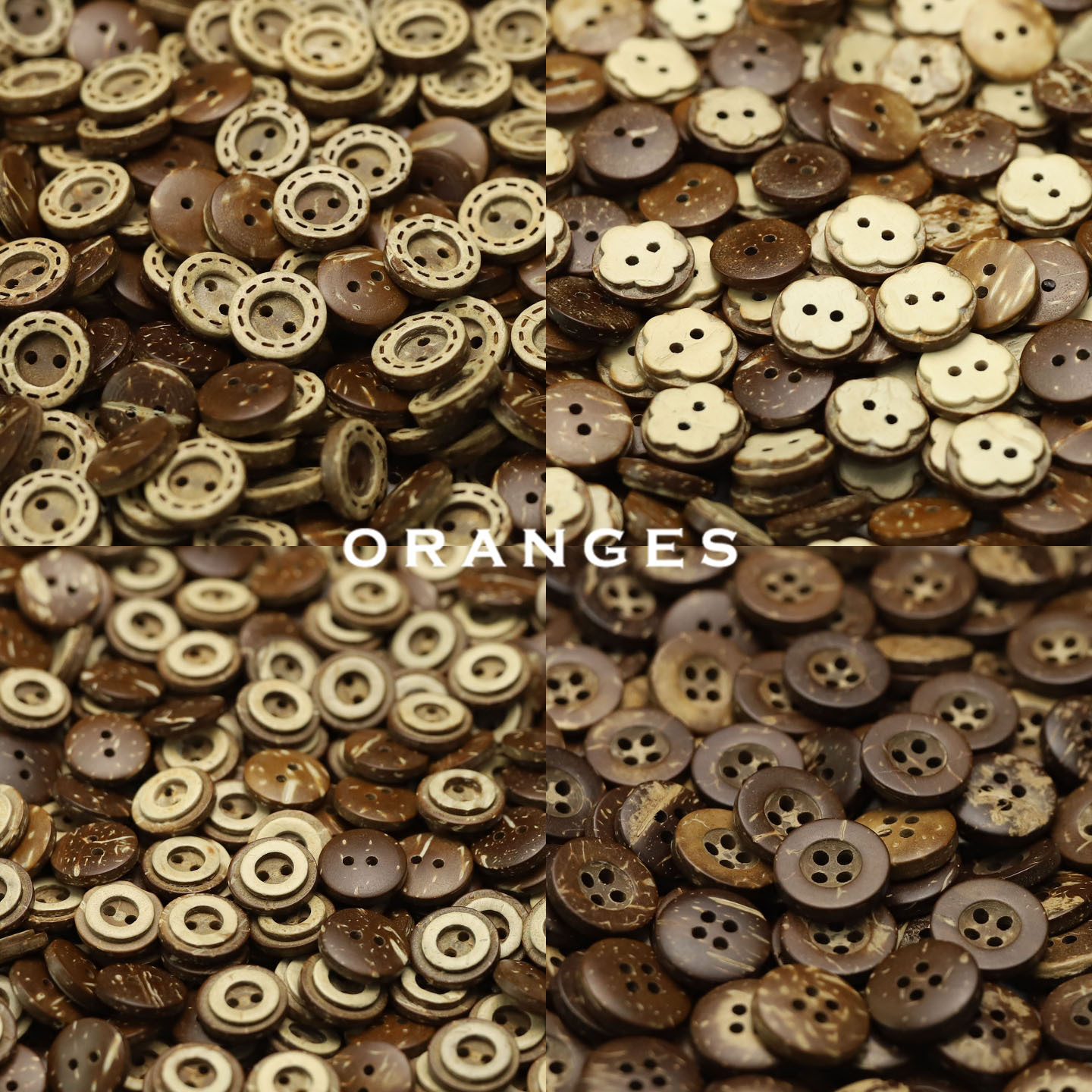 JULI Orange Botón de coco retro Camisa casual Suéter Cárdigan Botón decorativo Libro de cuentas de bricolaje Accesorios de joyería