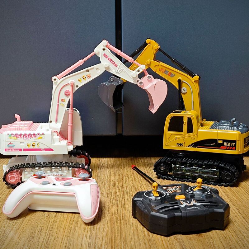 Children's gift crawler remote control digging excavator truck engineering car electric toy romantic pink girl remote control car