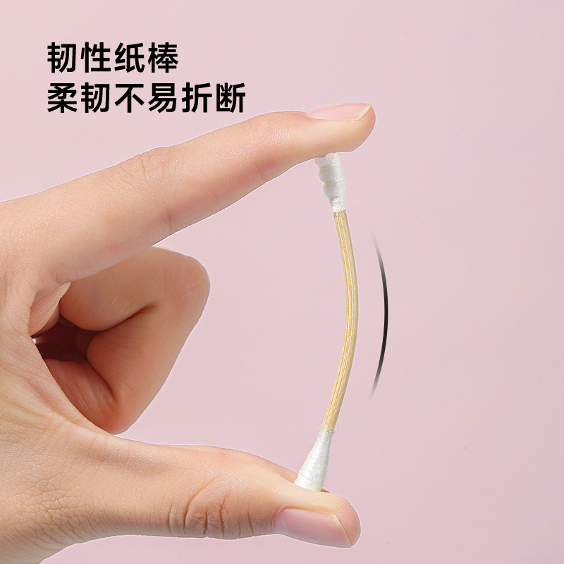 耳かき用綿棒、使い捨て両頭メイク綿棒、先のとがった綿棒、520本入り猫爪箱入り綿棒|undefined