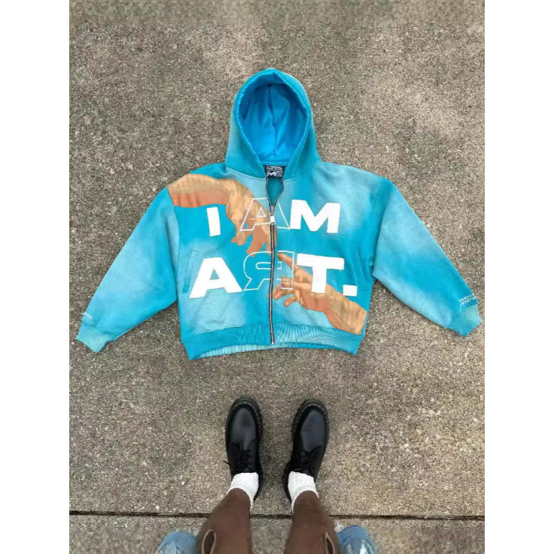 American-Style Street Hip-Hop Y2K Harajuku Colorful Letter Print Unisex Autumn and Winter Loose Hoodie