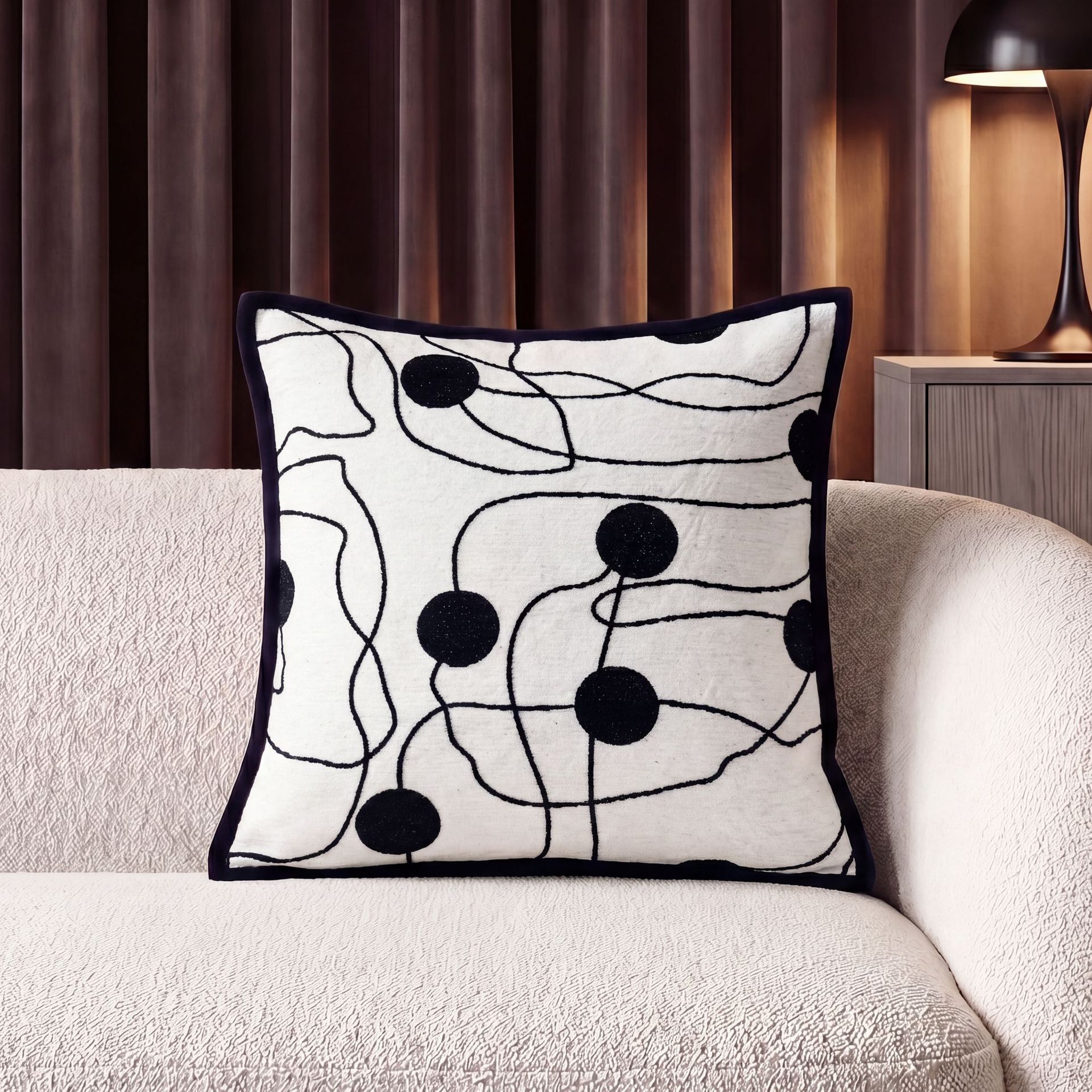 Nórdico de lujo ligero sofá almohada al por mayor almohada de sala de estar inwind jersey jacquard almohada transfronteriza un cabello
