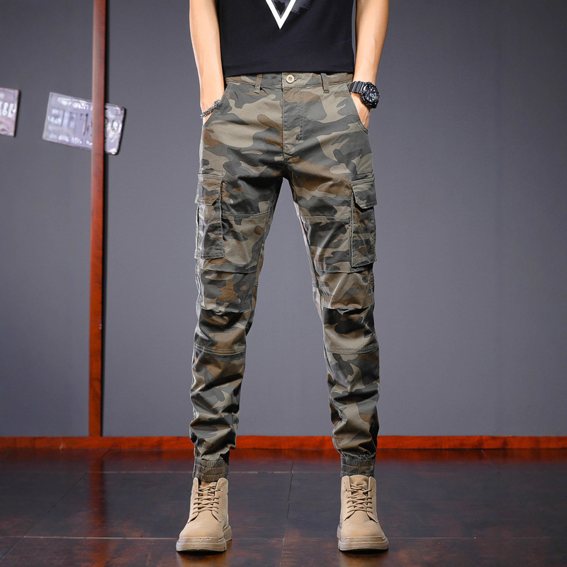 Hong Kong 2026 Camouflage Work Pants Men's Slim-Fit Leggings Fashion Brand Classic American Casual Pants Spring Season