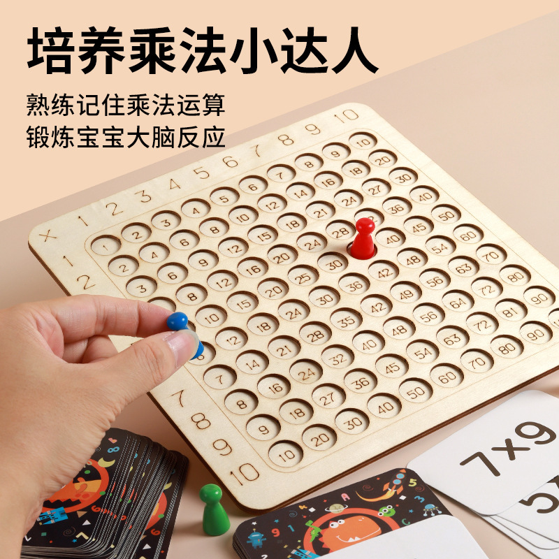 Cross-border 99 multiplication table children's early education puzzle 99 multiplication formula table primary school students 99 multiplication board toys wholesale