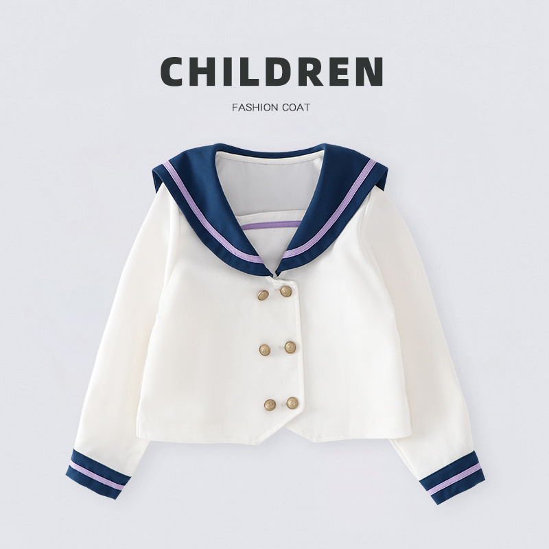 Mutter & Kinder Mädchen Marine Stil Kinderkleidung 2024 neue Version von kleinen und mittelgroßen Kindern alle passen College Stil Tops mit Tutu Rock_voghion.com