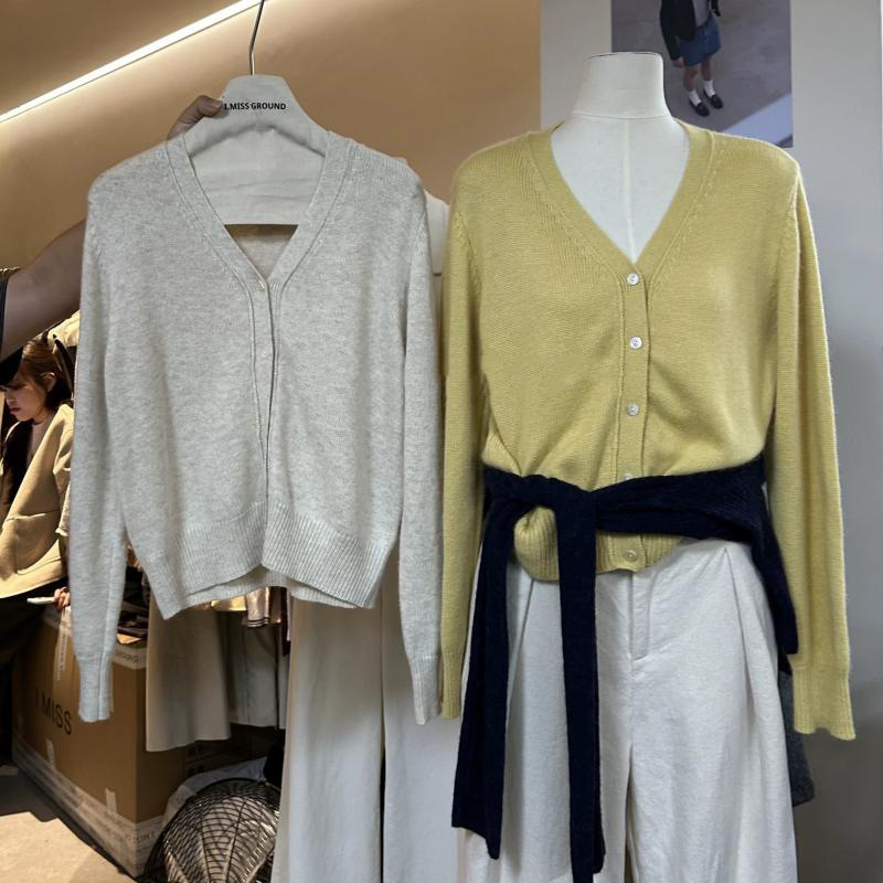 Contains Rabbit Fur and Wool, Won'T Regret Buying It, Thirteen Lines Imiss 2026 V-Neck Knitted Cardigan Sweater Coat for Women